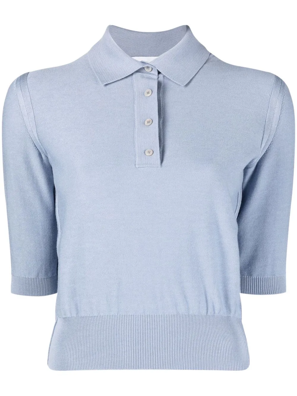 

Ferragamo short-sleeve knitted polo top - Blue