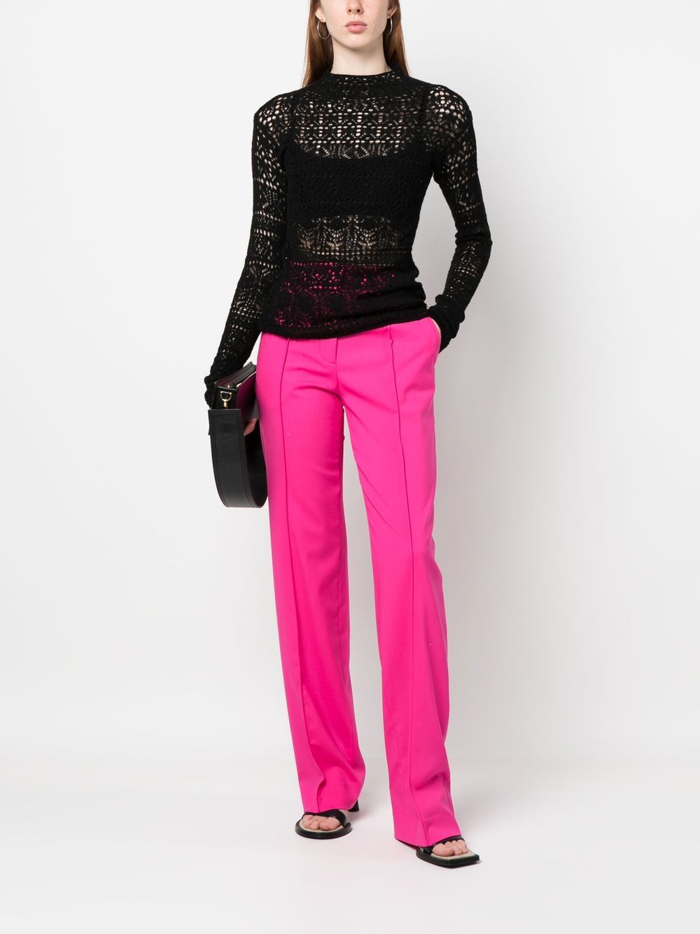 Image 2 of Ferragamo guipure lace long-sleeve top