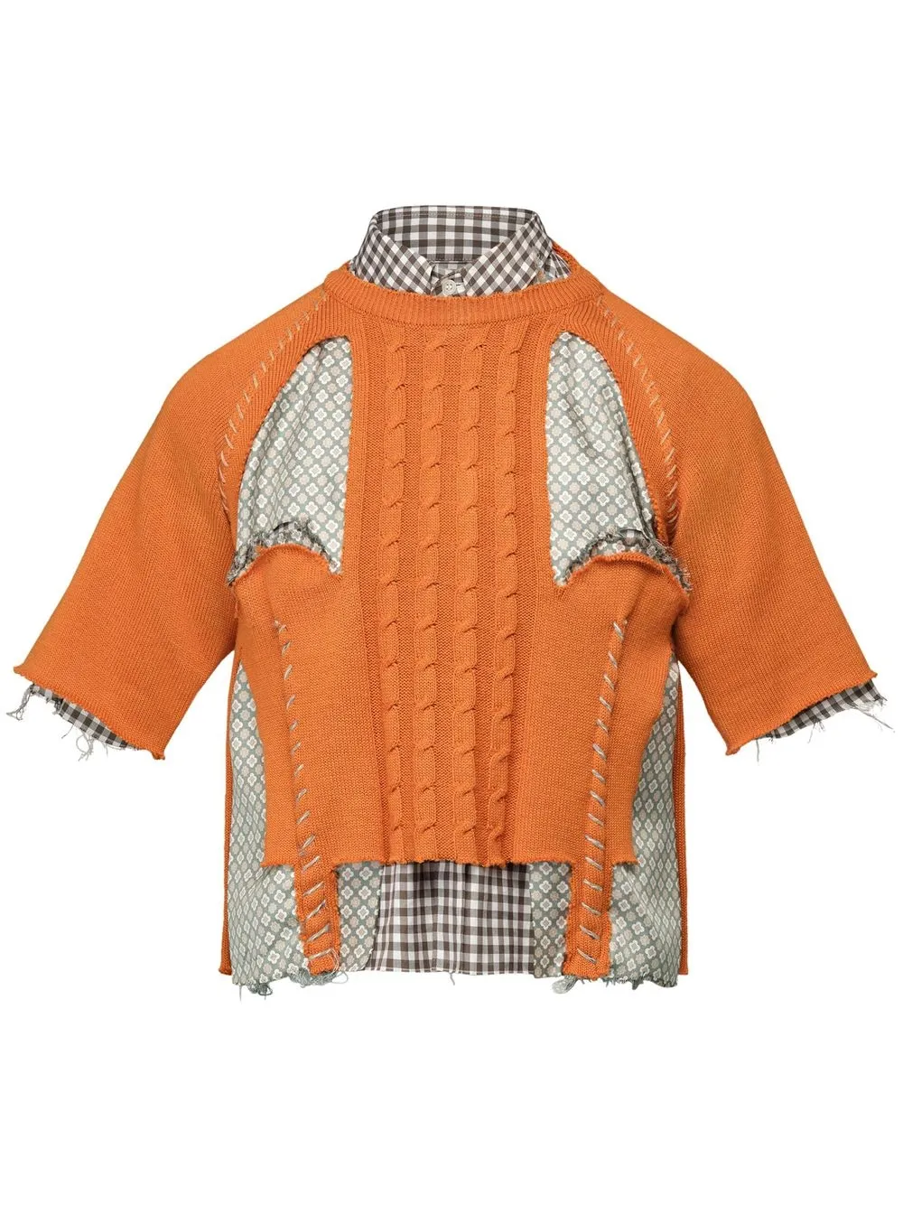 

Maison Margiela cable-knit panelled top - Orange