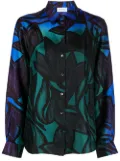 Ferragamo graphic-print silk shirt - Black