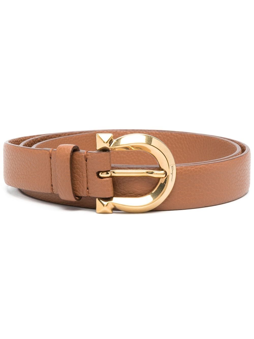 Ferragamo Donna Buckle-fastening Leather Belt In Brown