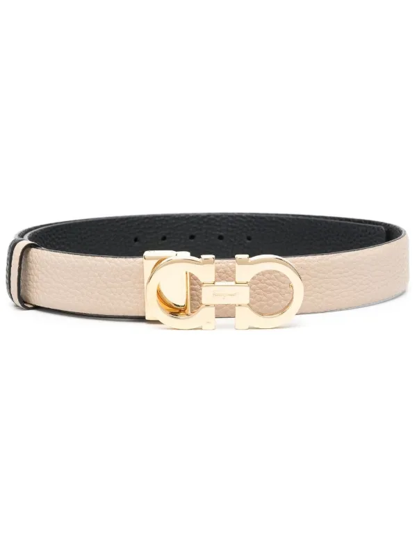 Salvatore ferragamo belt on sale white and gold