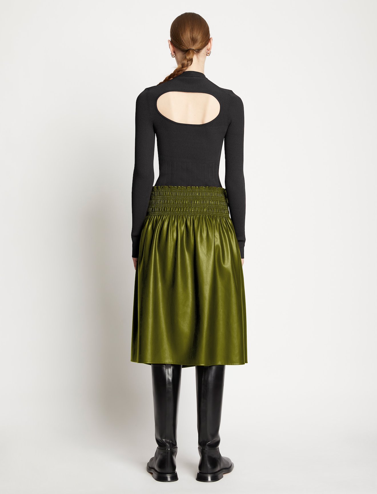 Faux Leather Smocked Skirt #2
