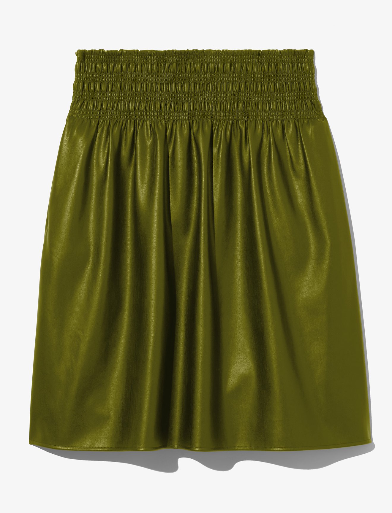 Faux Leather Smocked Skirt #4