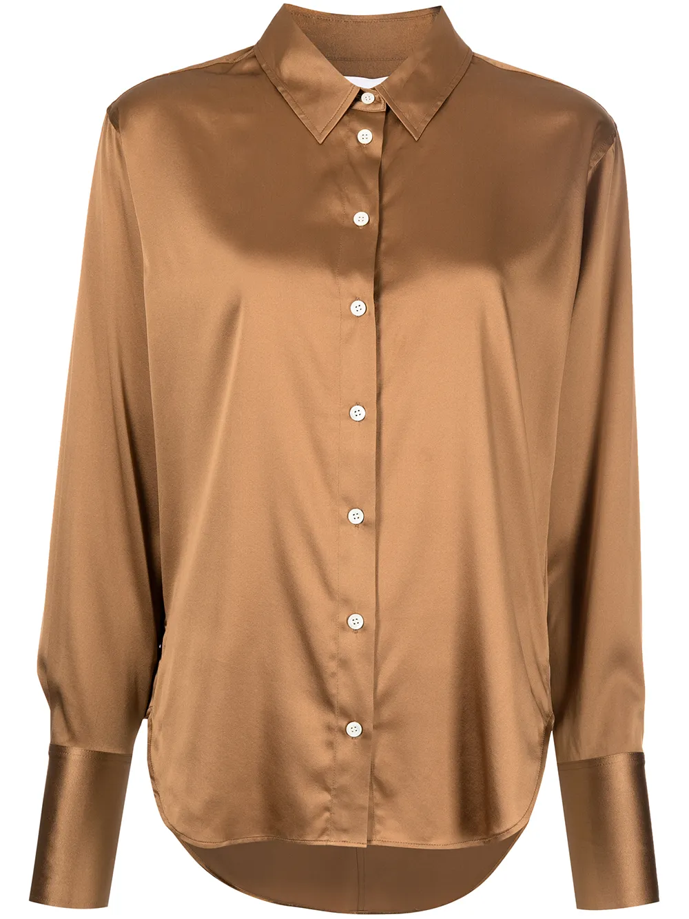 

FRAME curved-hem silk shirt - Gold