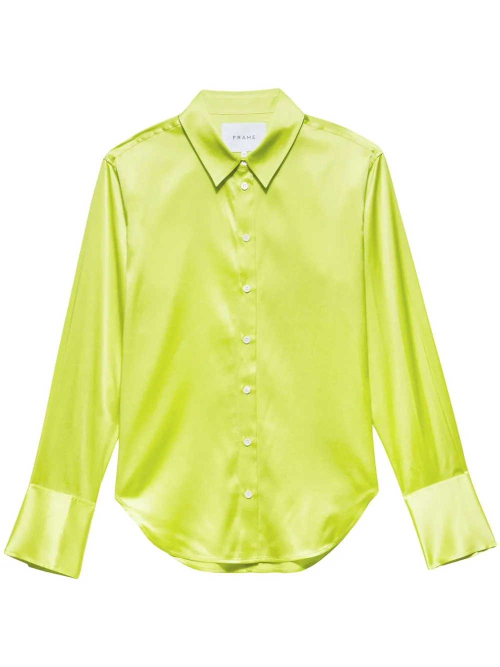 

FRAME curved-hem silk shirt - Green