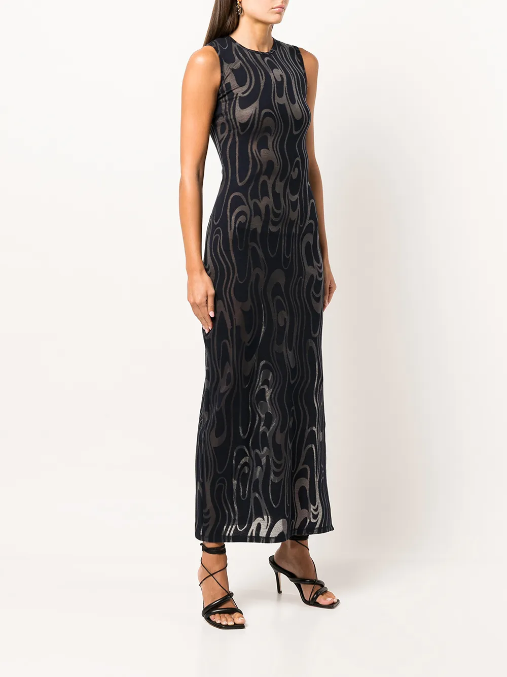 Eckhaus Latta Shrunk Swirl Sleeveless Maxi Dress Farfetch