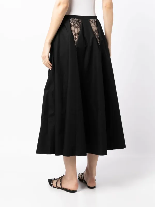 Giambattista Valli lace-detail high-waist Skirt | Black