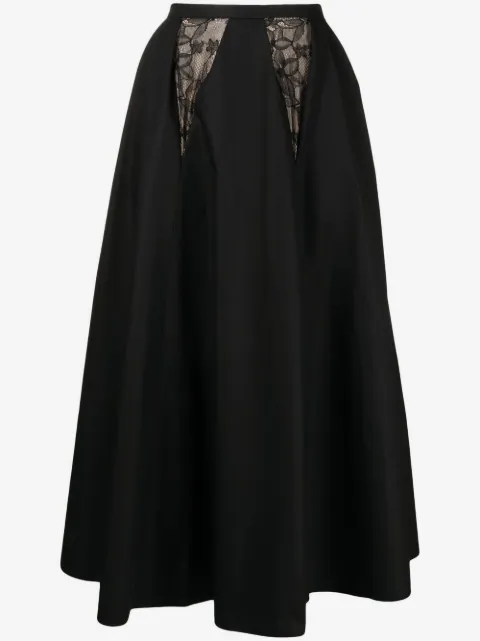 Giambattista Valli lace-detail high-waist skirt