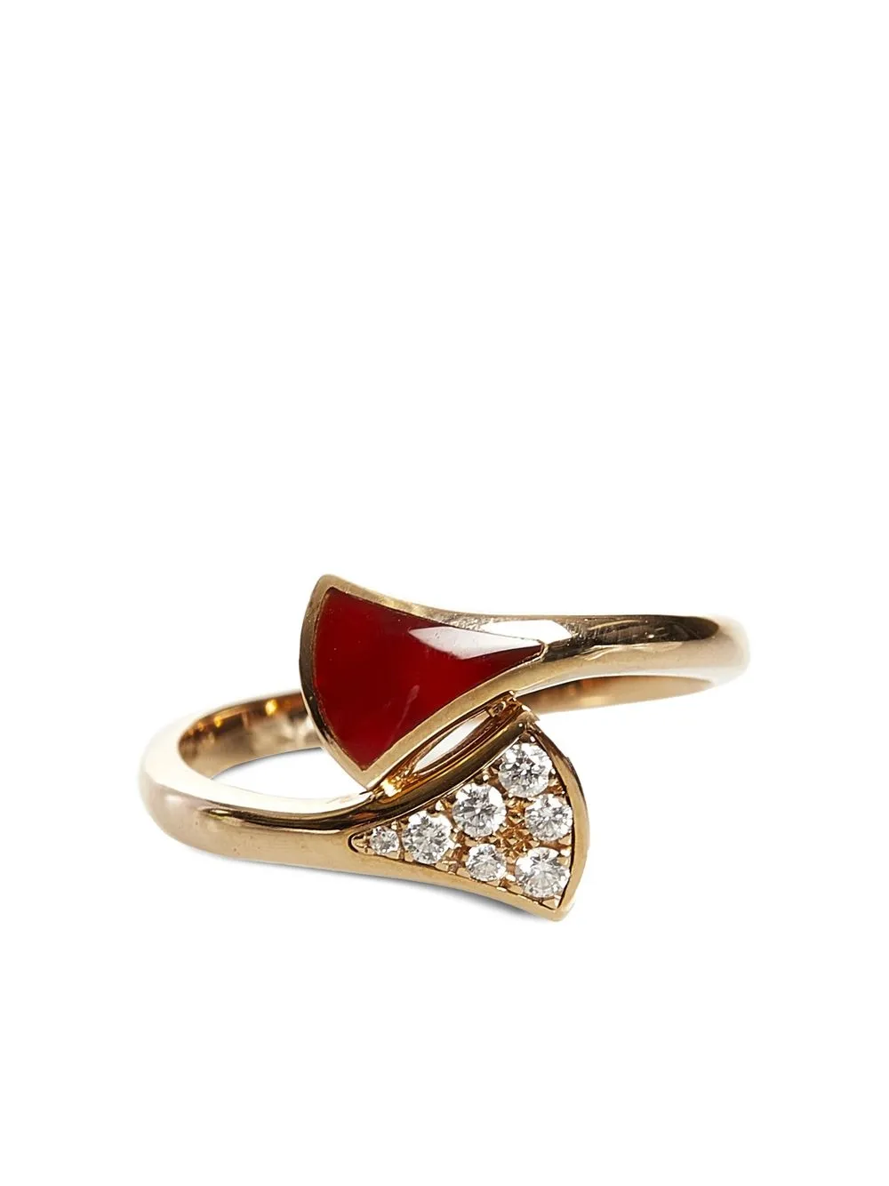 

Bvlgari Pre-Owned anillo Divas Dream en oro rosa de 18kt con diamante y cornalina - Rosado