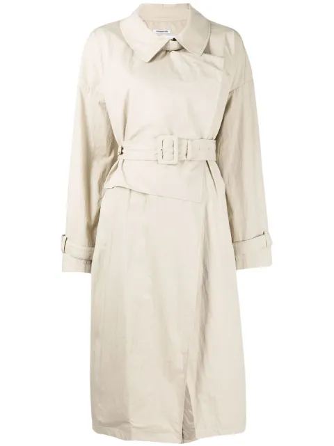 pushBUTTON belted trench coat