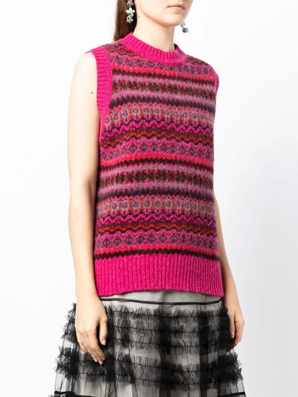 Shop Molly Goddard Wool Sweater Vest In Rosa