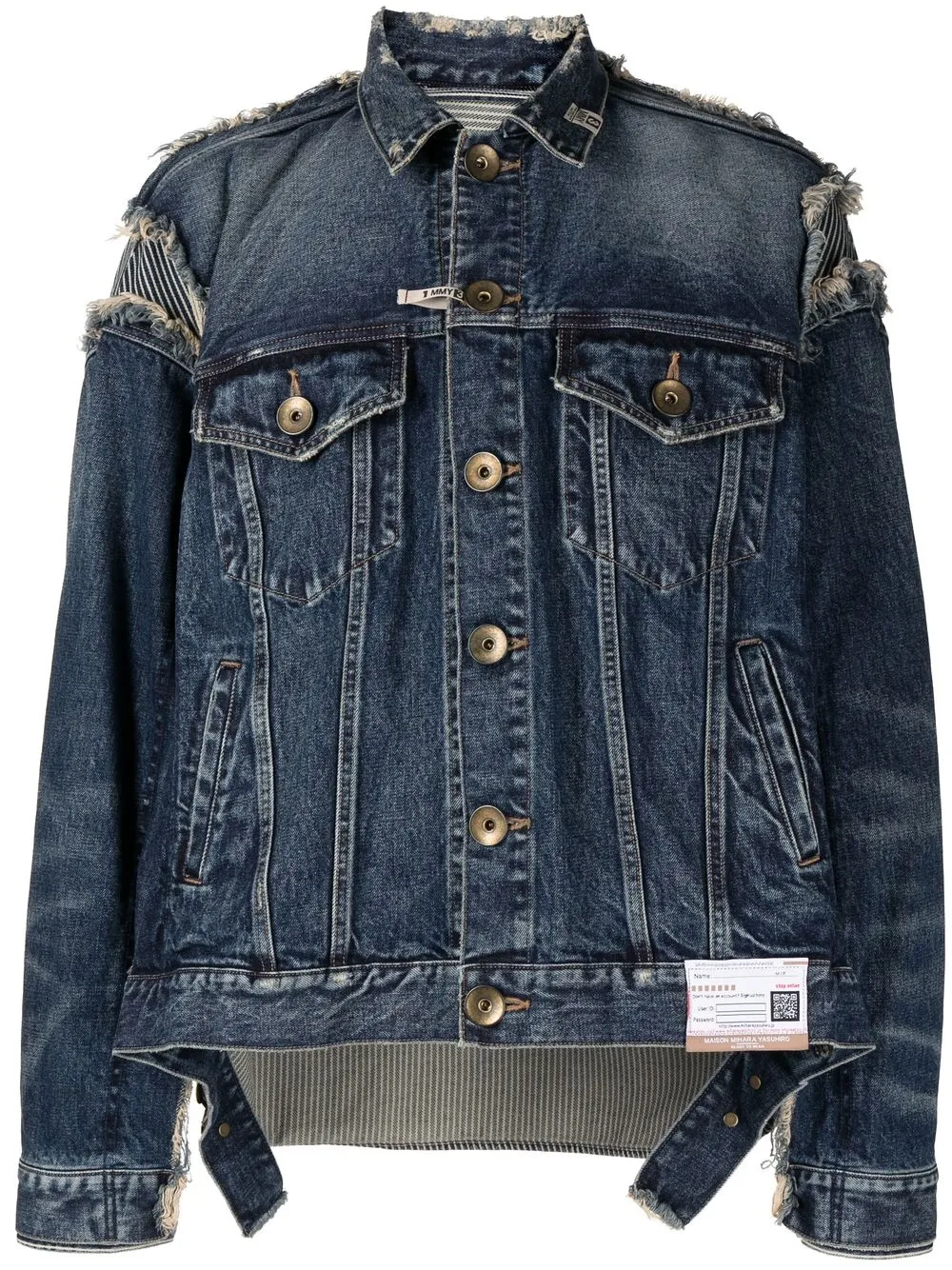 

Maison Mihara Yasuhiro distressed denim jacket - Blue