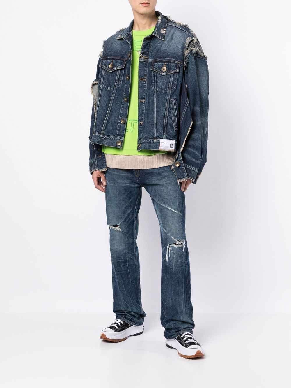 Maison Mihara Yasuhiro Distressed Denim Jacket - Farfetch