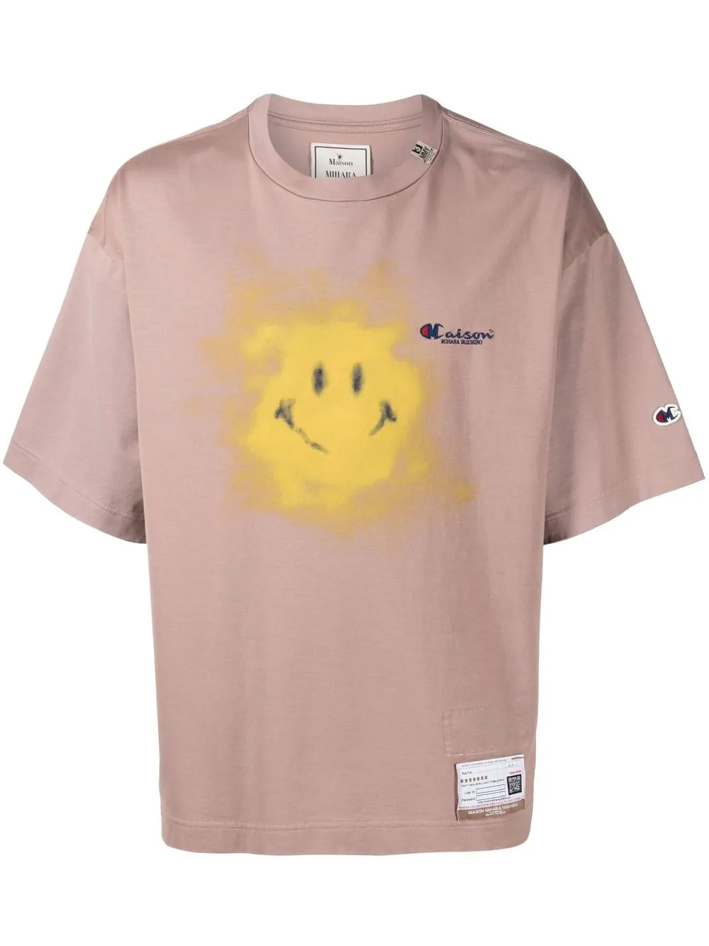 

Maison Mihara Yasuhiro playera con cuello redondo y logo - Rosado
