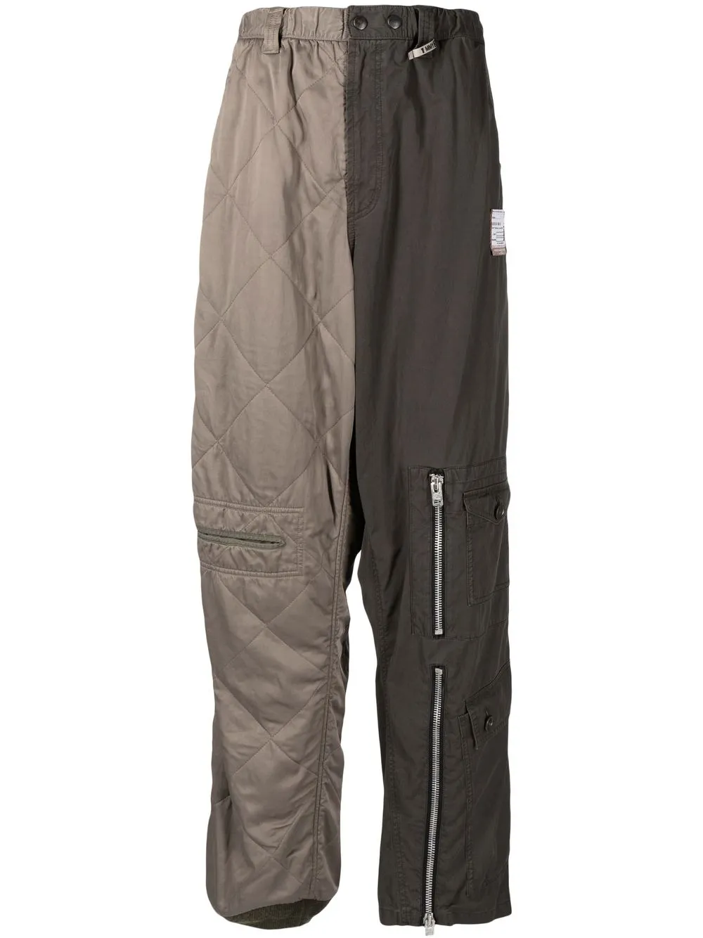 

Maison Mihara Yasuhiro contrast-panel straight-leg trousers - Green