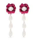 Sterling King Lola crystal pearl drop earrings - Pink