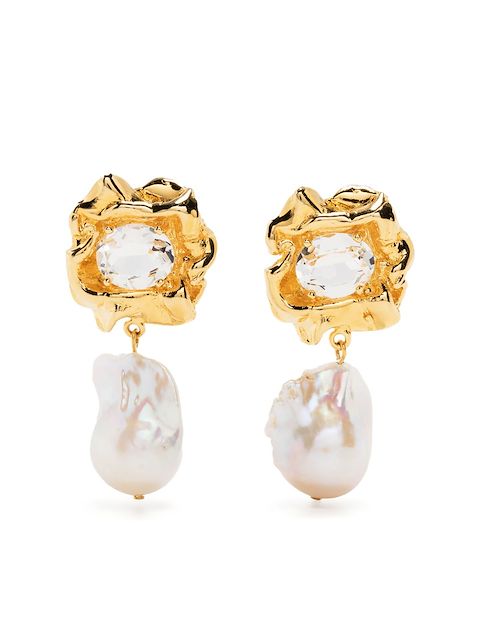 Sterling King pearl-charm drop earrings