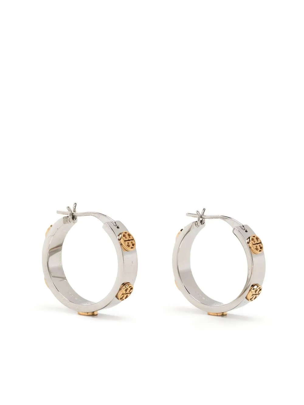 

Sterling King logo-plaque hoop earrings - Silver