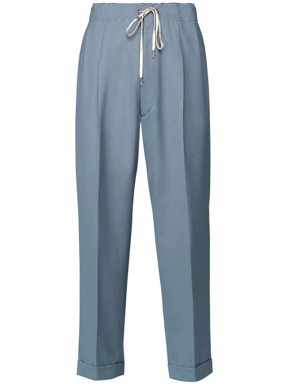 Shop Maison Margiela Pleated Twill Trousers In Blau