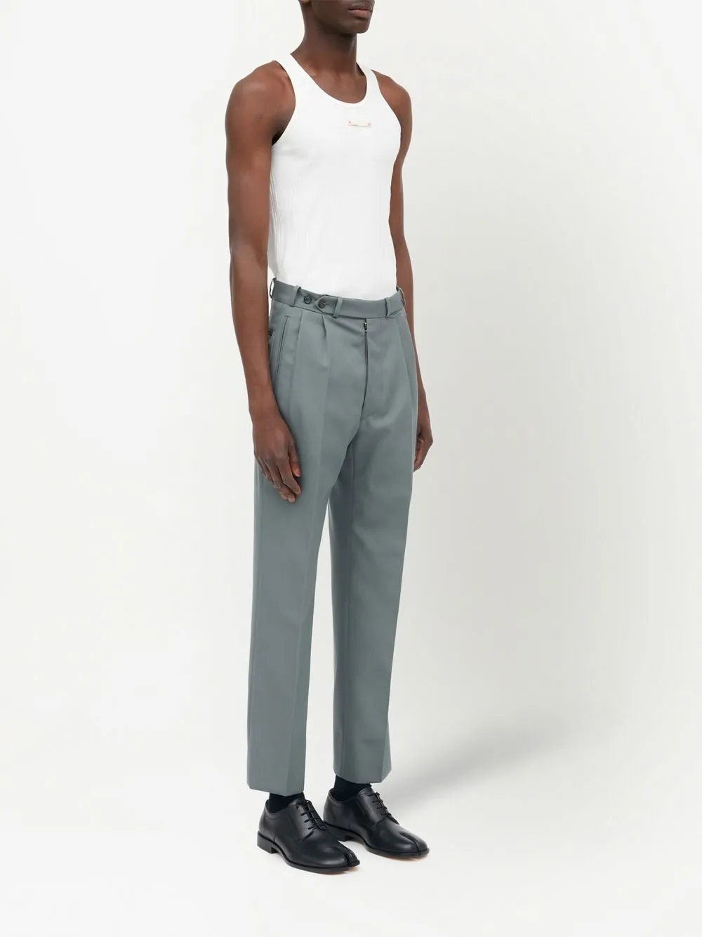 Maison Margiela Virgin Wool Tapered Trousers - Farfetch