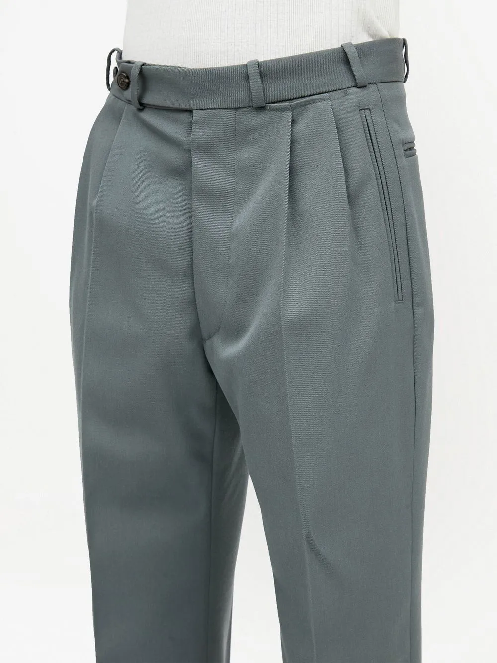 virgin wool tapered trousers