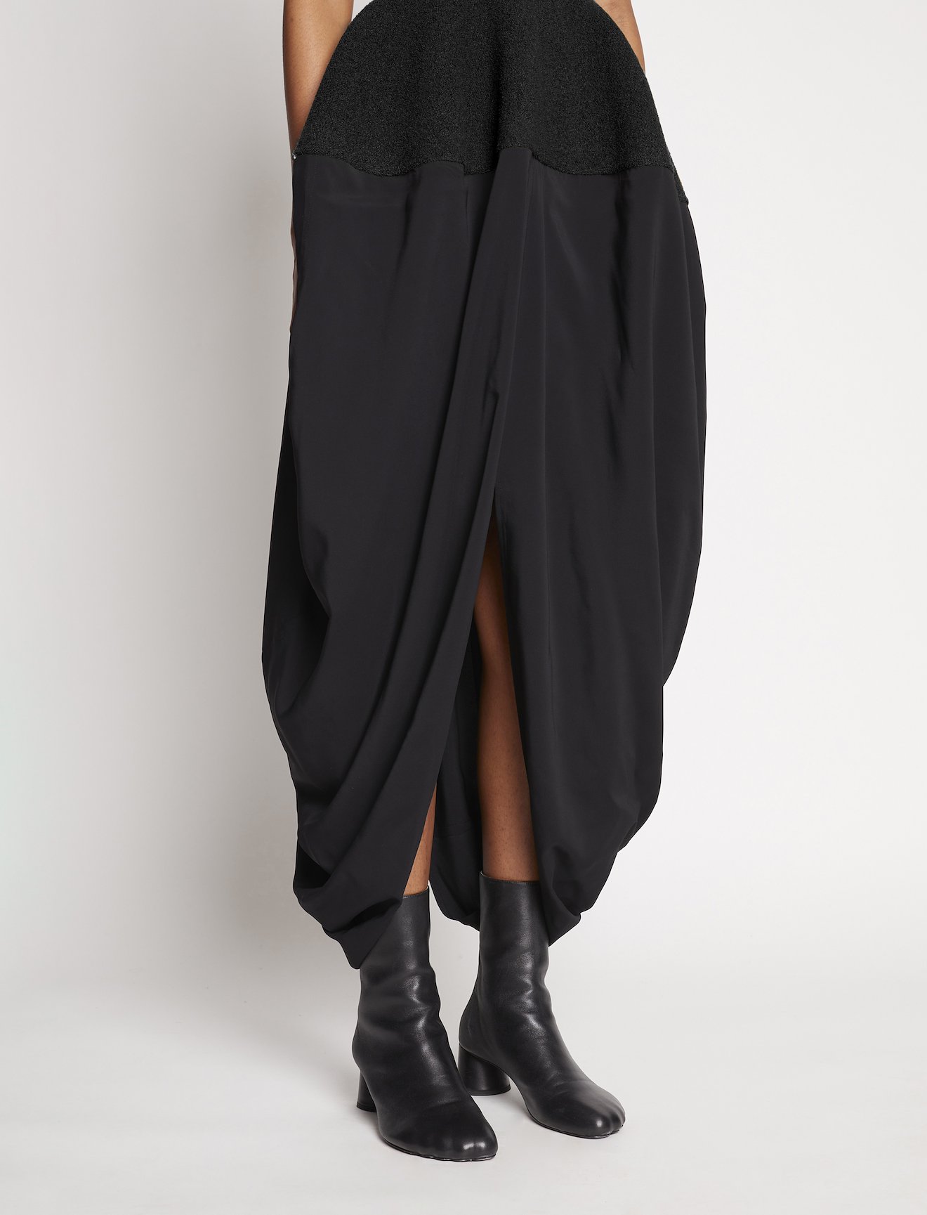 Sculpted Silk Boucle Strapless Knit Dress #3