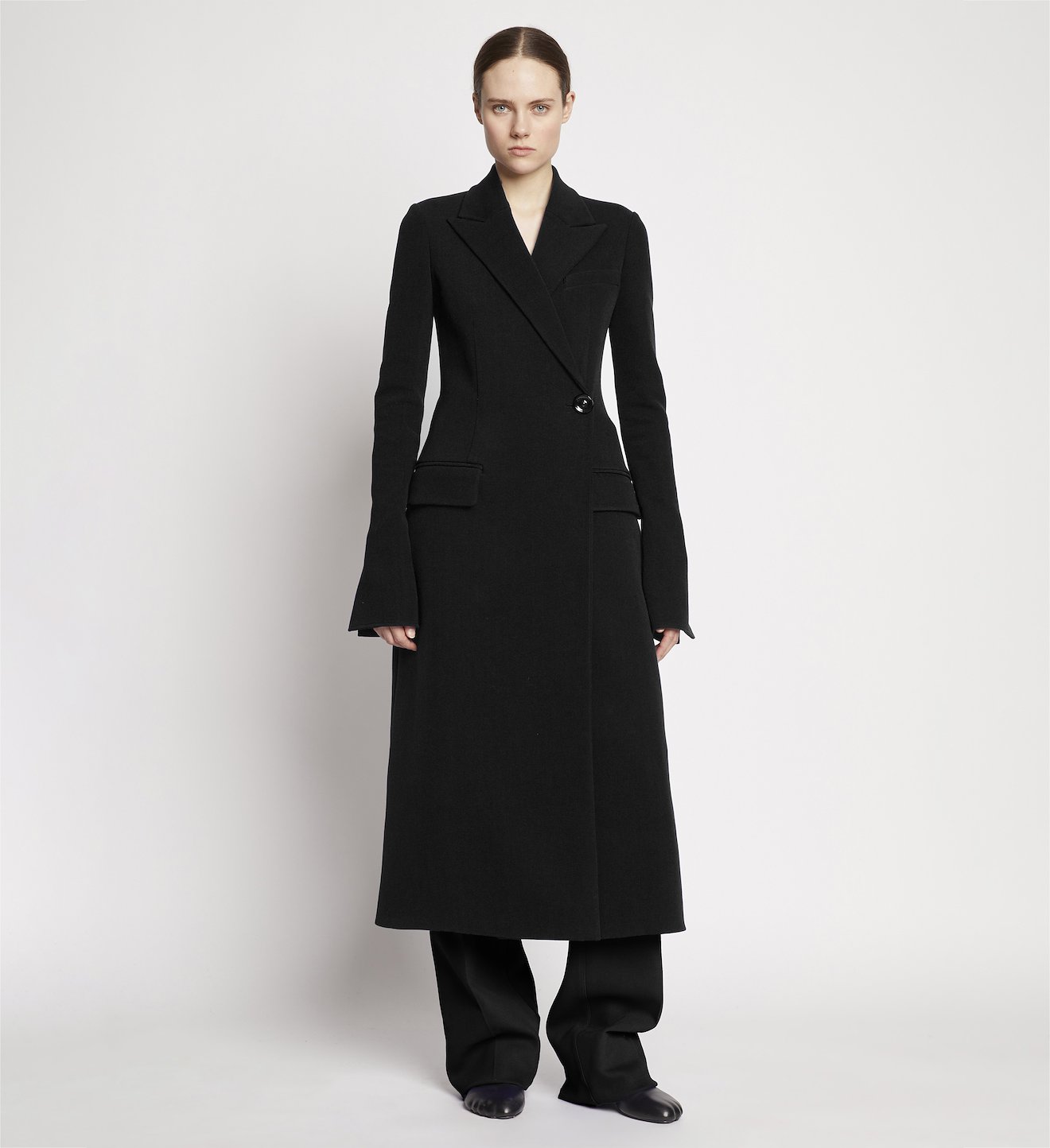 Bi-Stretch Crepe Wrap Coat