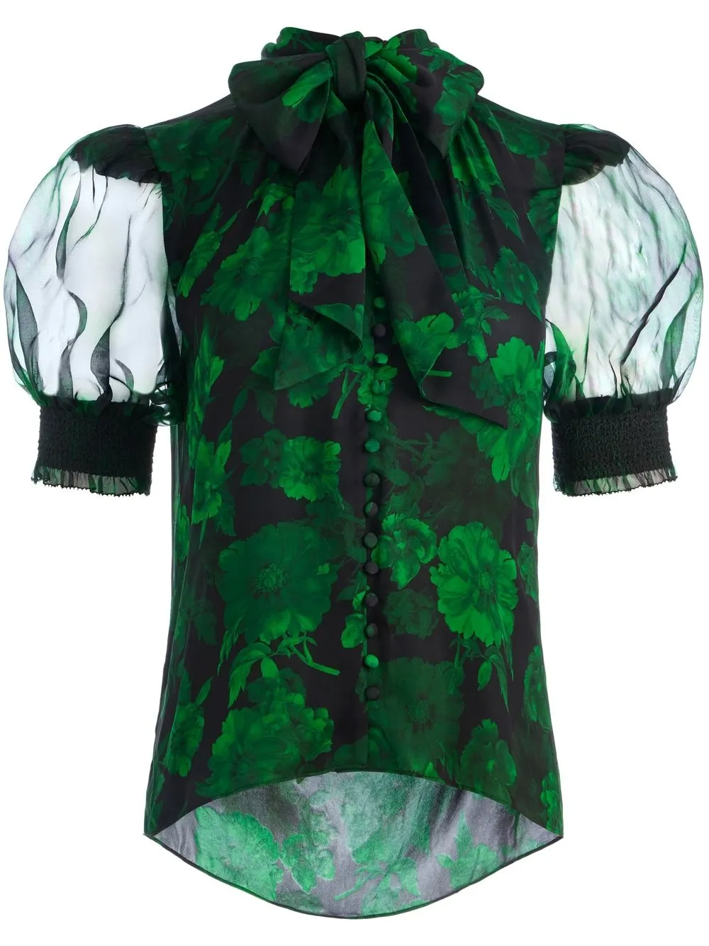 

Alice+Olivia blusa Brentley con mangas farol - Verde