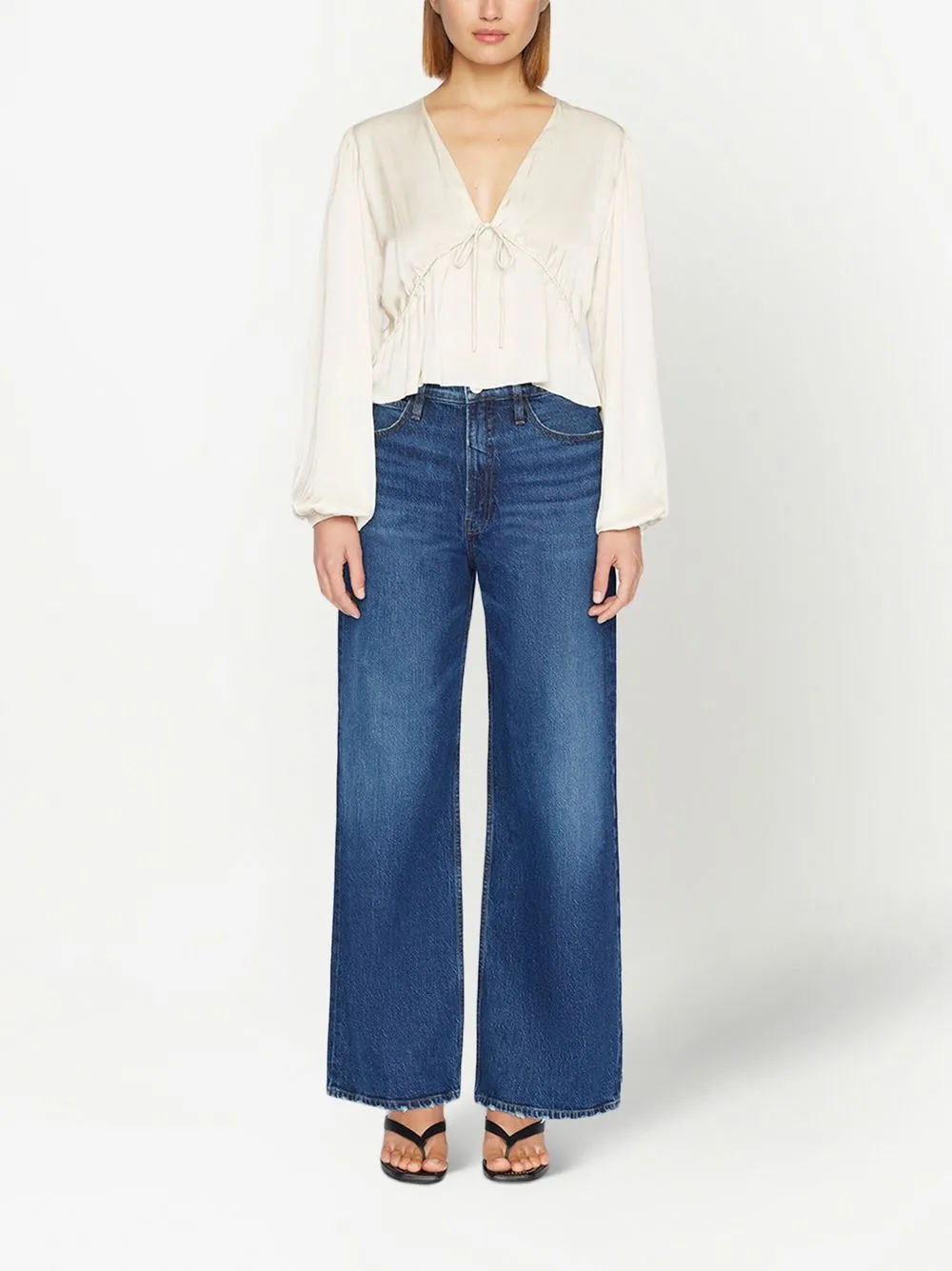 FRAME Le Pixie highrise wideleg Jeans Farfetch