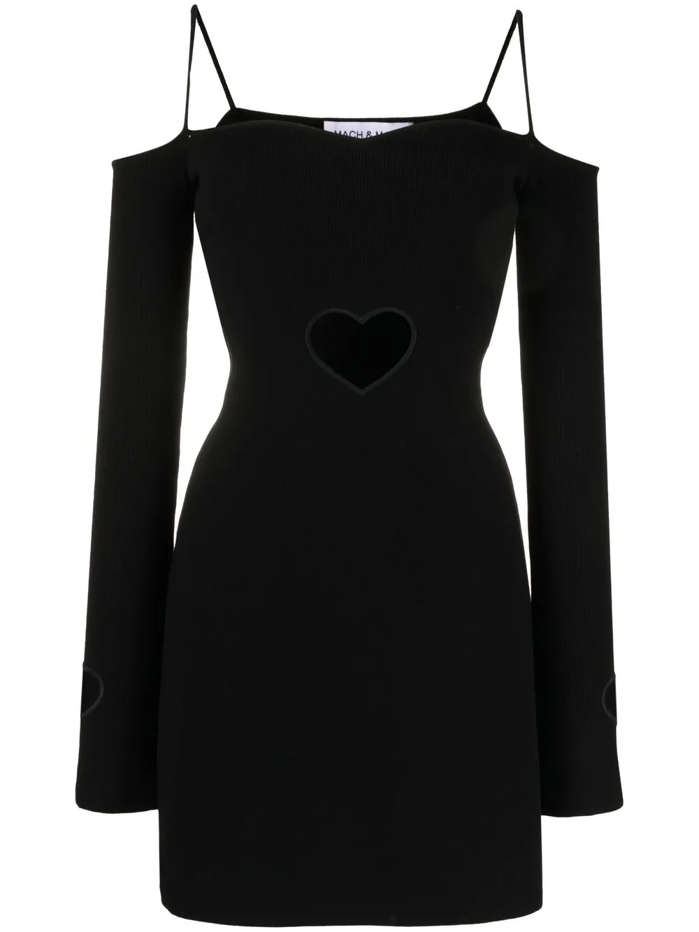 

MACH & MACH vestido midi tejido de canalé - Negro