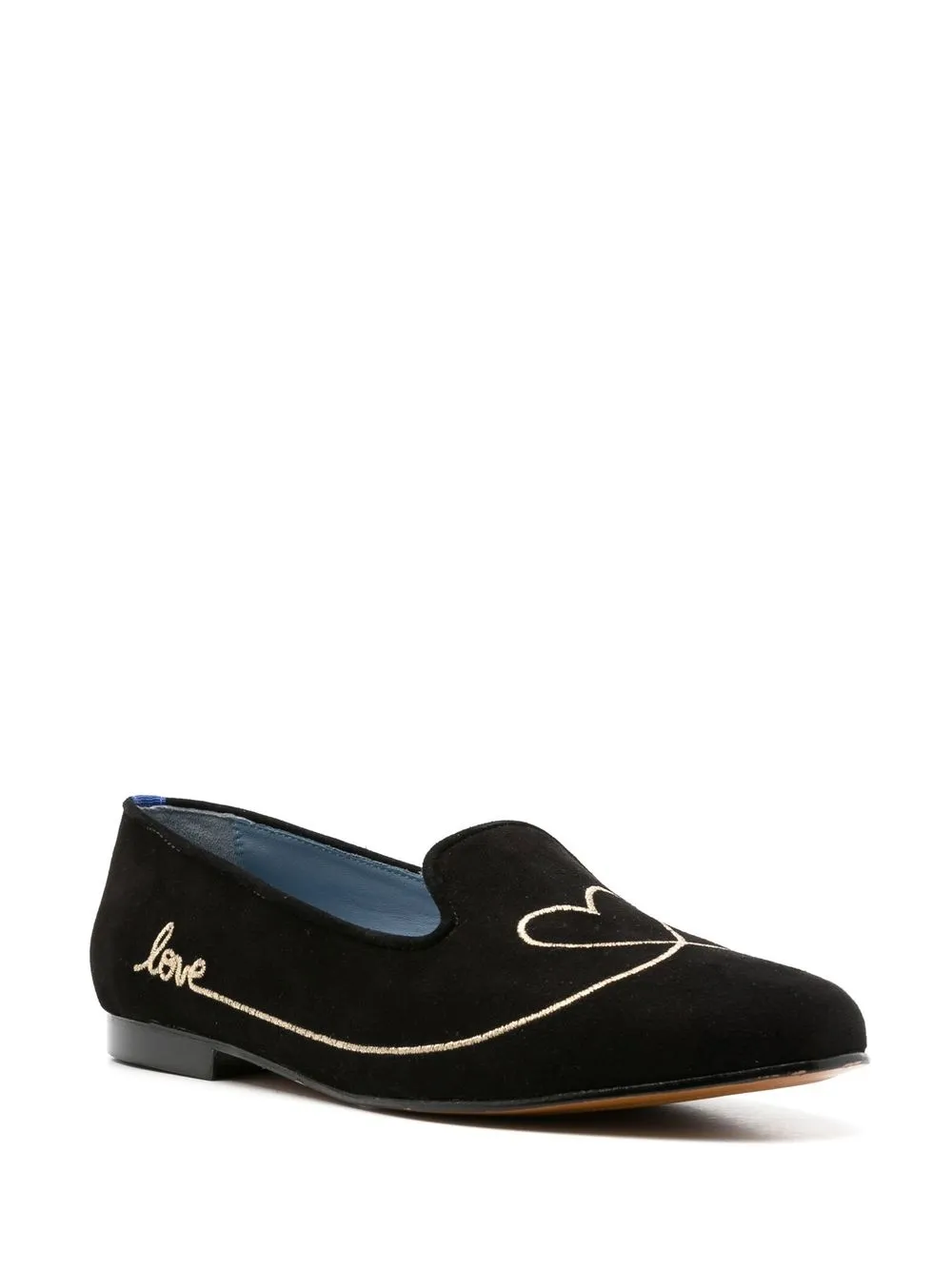 Blue Bird Shoes Loafers met hartprint - Zwart