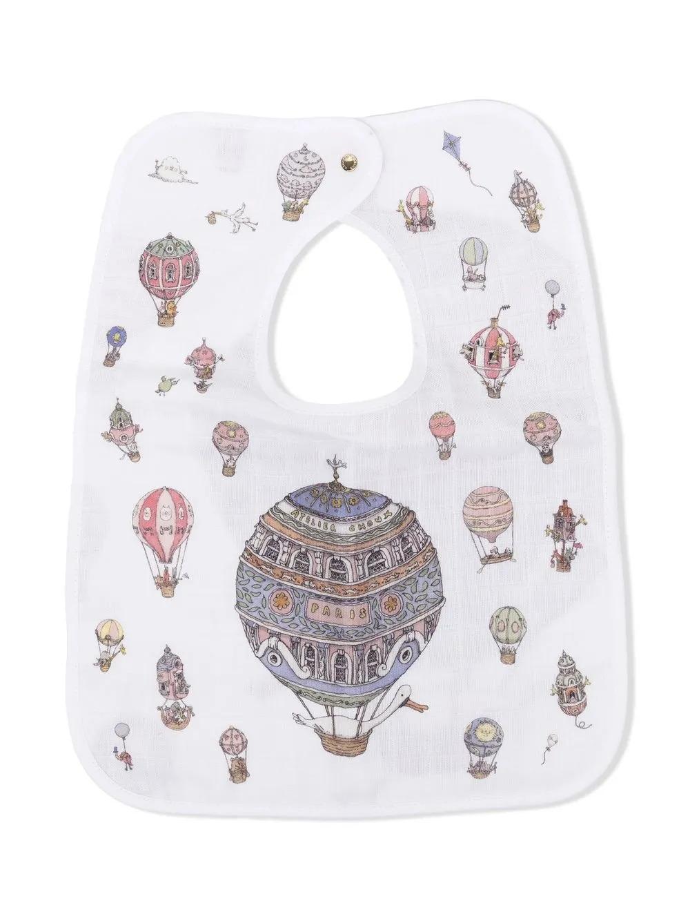 

Atelier Choux reversible balloons-print bib - White