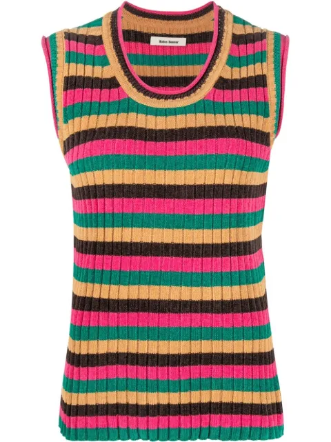 Wales Bonner striped ribbed-knit top