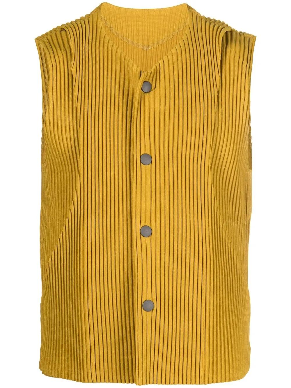 

Homme Plissé Issey Miyake chaleco plisado con botones - Amarillo