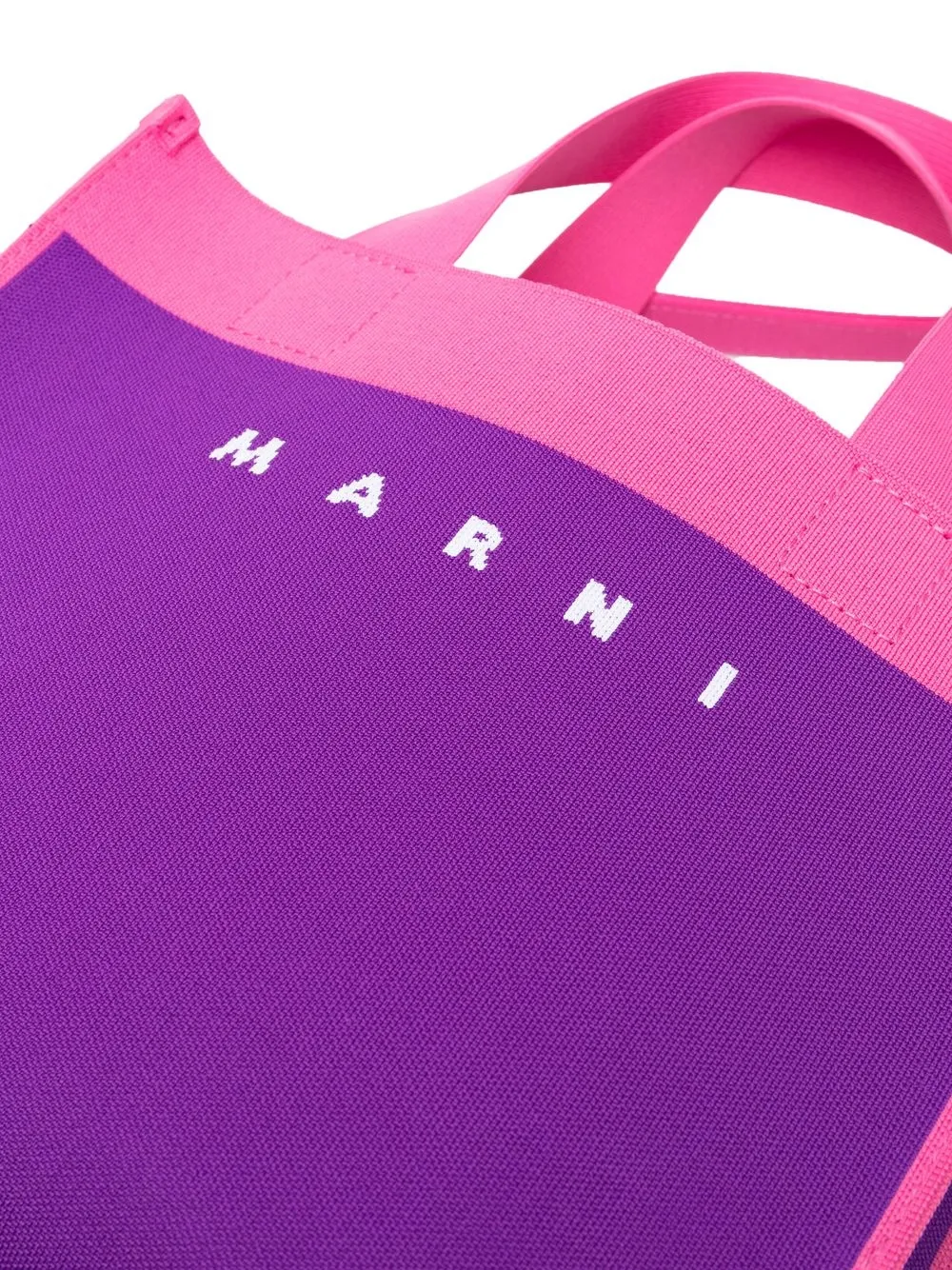 Marni Colour-block Canvas Tote Bag In Purple