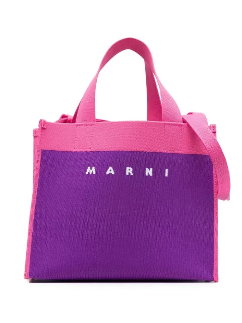 Marni colour-block canvas tote bag