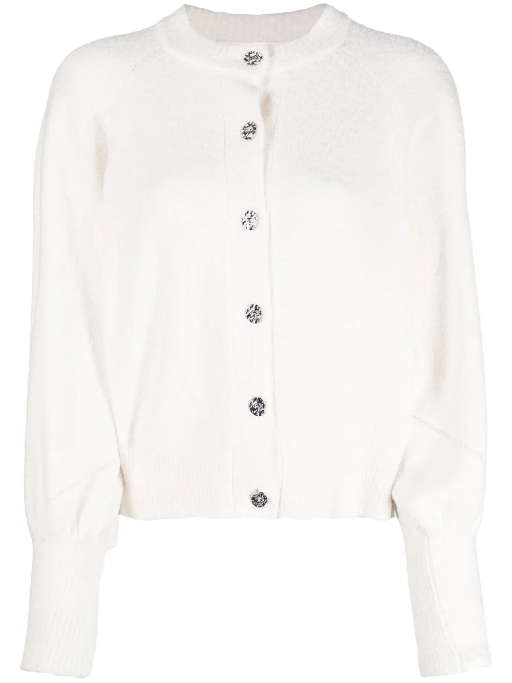 

REMAIN hammered buttons crew neck cardigan - White