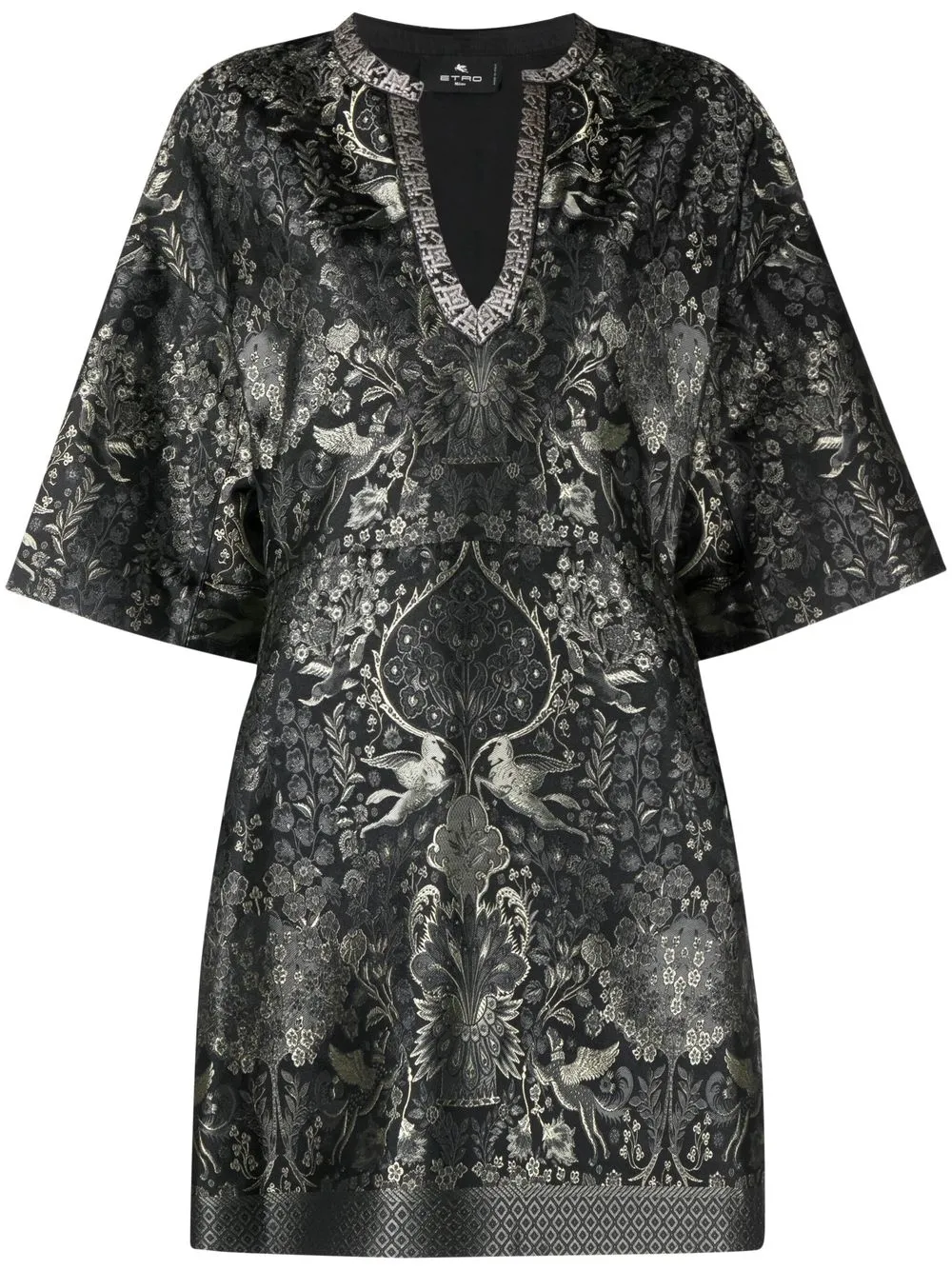 

ETRO patterned jacquard shift dress - Black