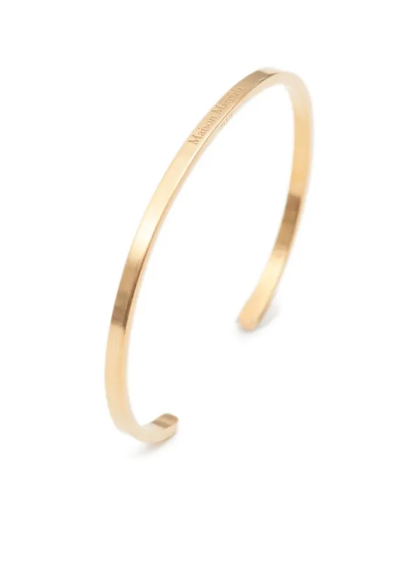 Maison Margiela logo-engraved Cuff Bracelet | Gold | FARFETCH GR