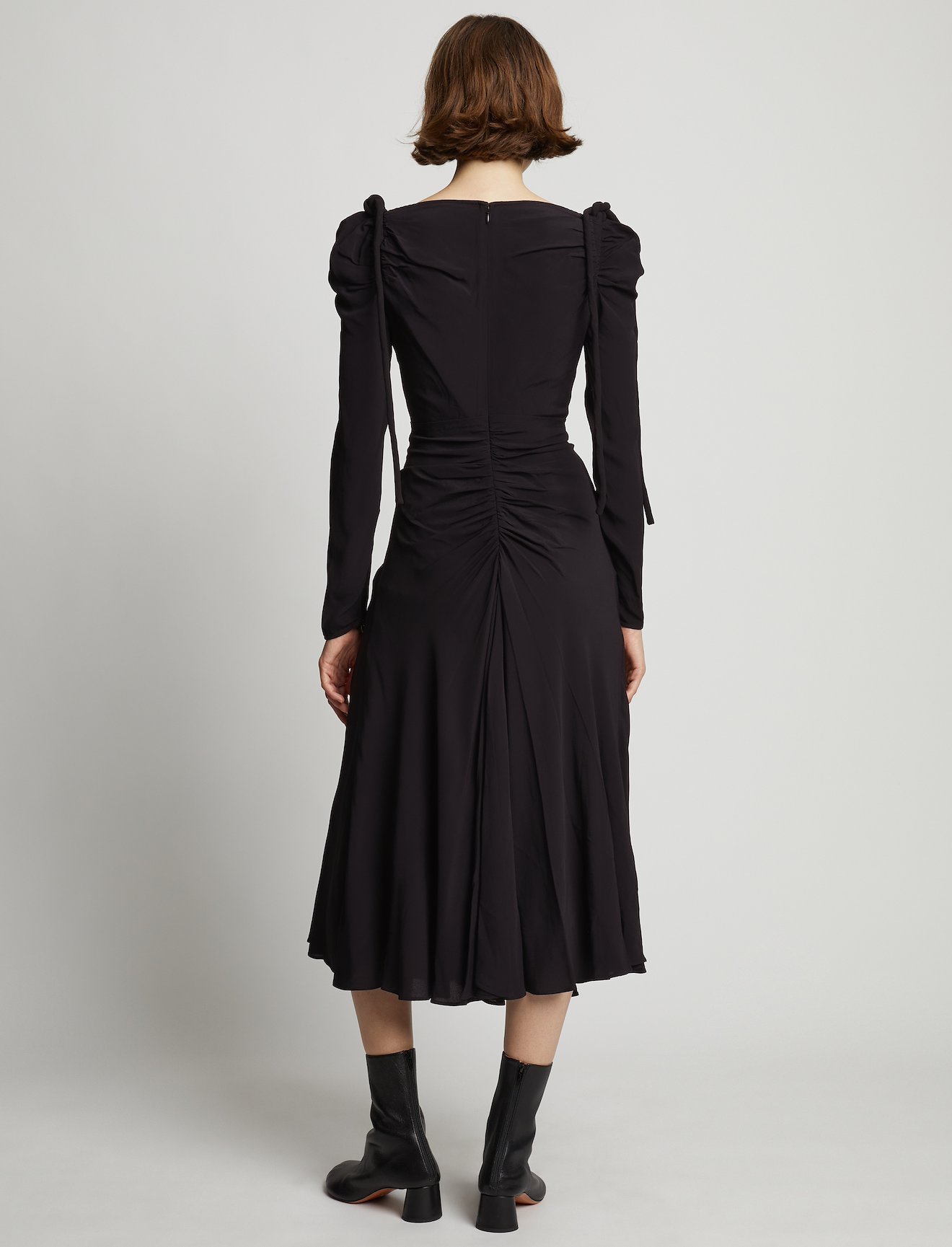 Viscose Crepe De Chine Cinched Dress #2