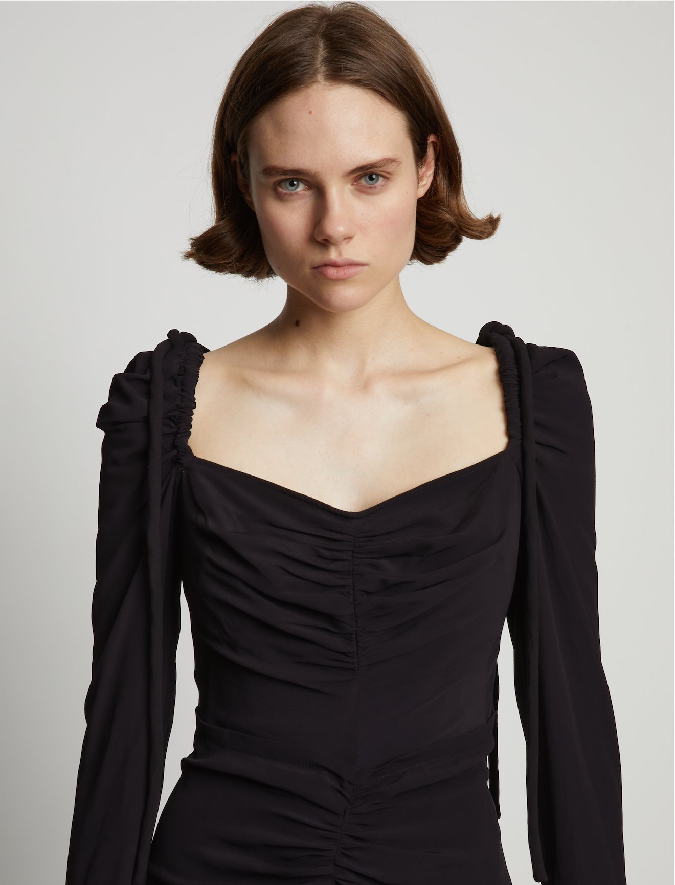 Viscose Crepe De Chine Cinched Dress #3