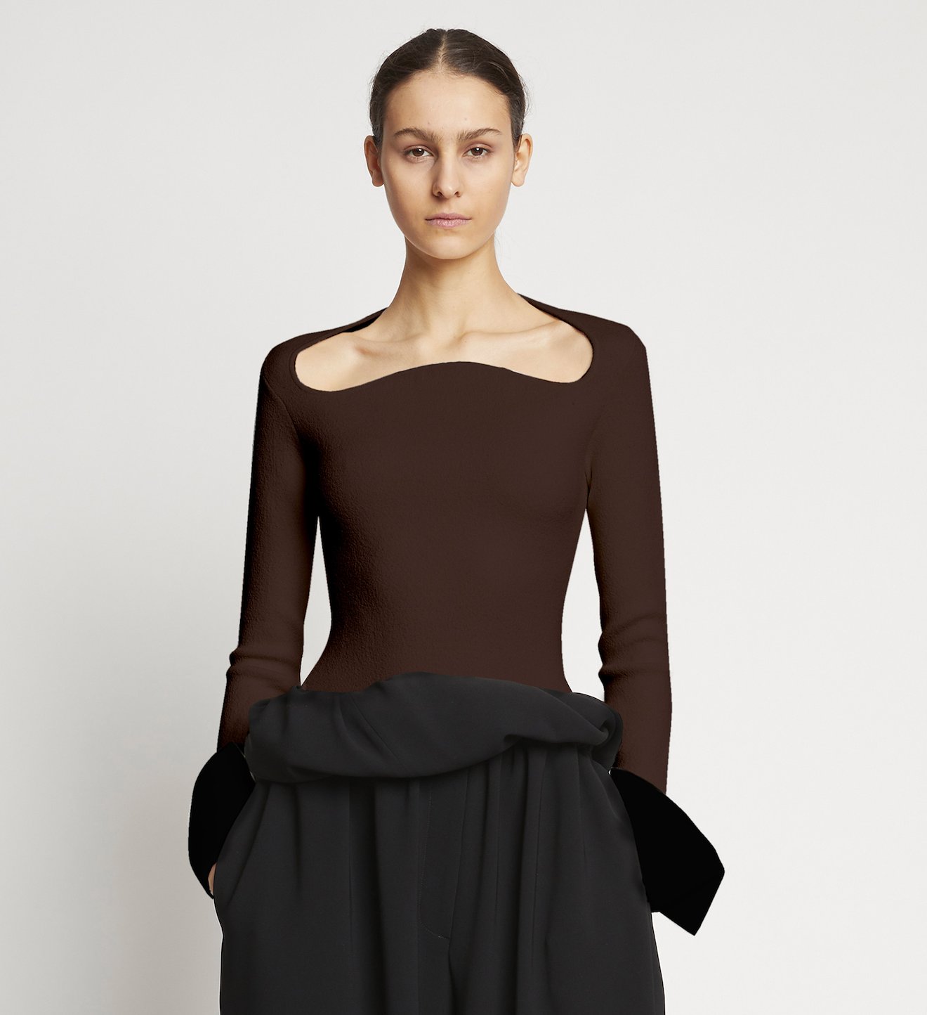 Textured Viscose Knit Sweater