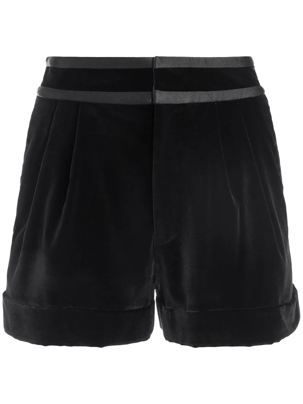 

alice + olivia Conry piped-waist shorts - Black