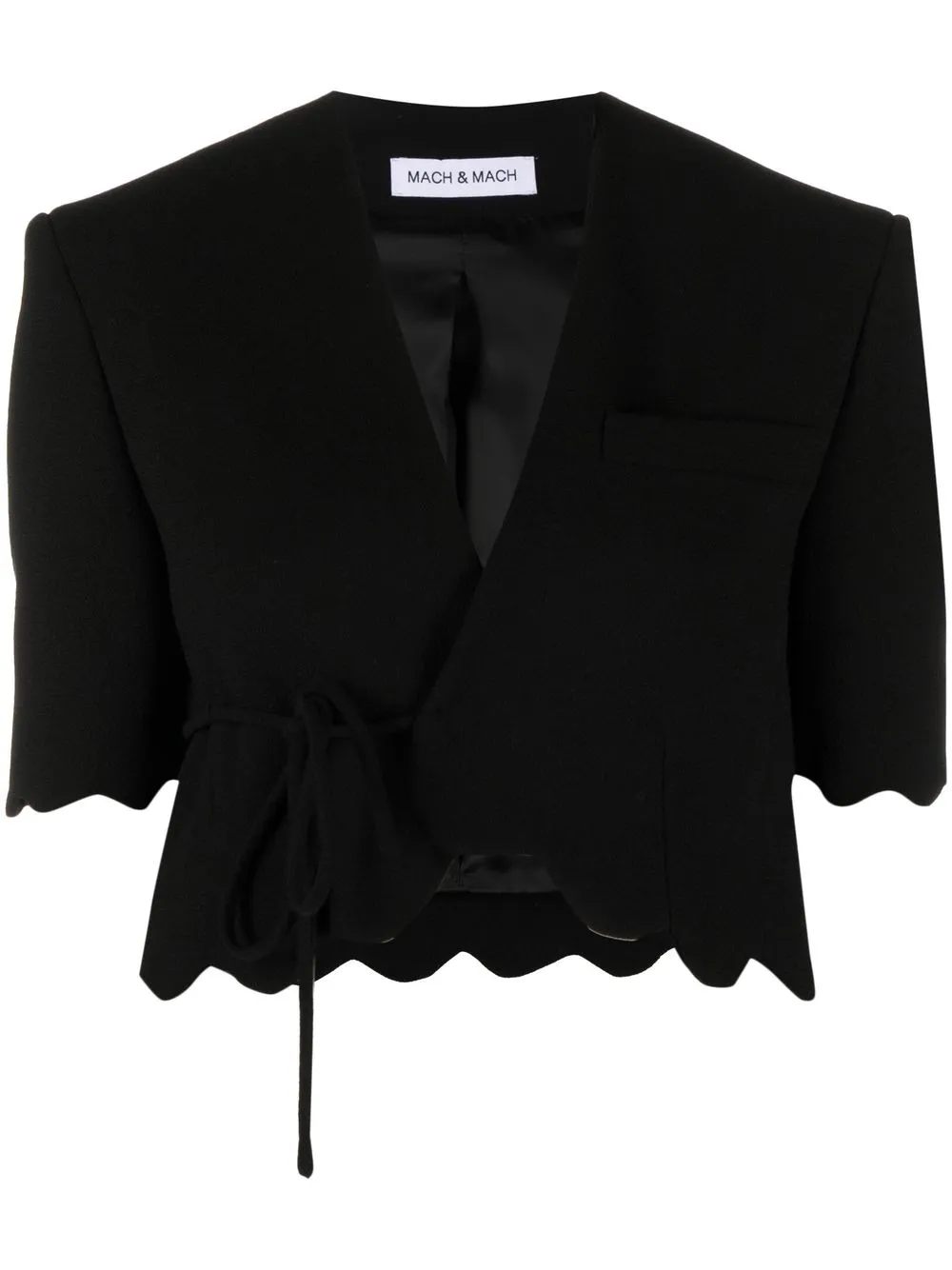 

MACH & MACH blazer con dobladillo festoneado - Negro