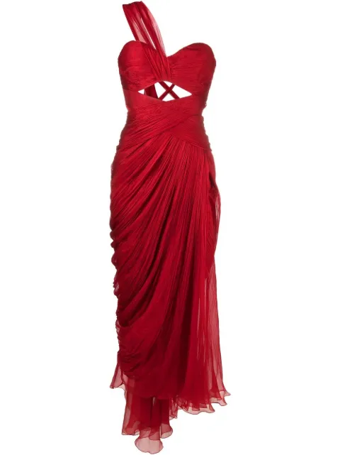 Maria Lucia Hohan Amelia cut-out detail one-shoulder gown