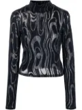 Eckhaus Latta Shrunk turtleneck long-sleeve top - Blue
