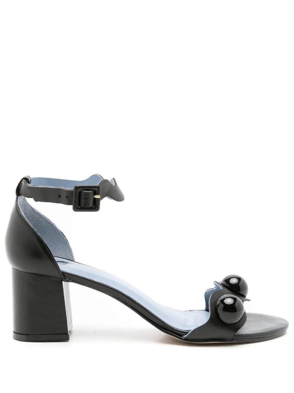 Blue Bird Shoes Buckled-ankle 60mm Leather Sandals In Schwarz