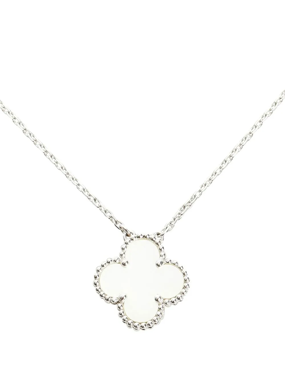 

Van Cleef & Arpels pre-owned 18kt white gold Sweet Alhambra mother-of-pearl necklace - Silver