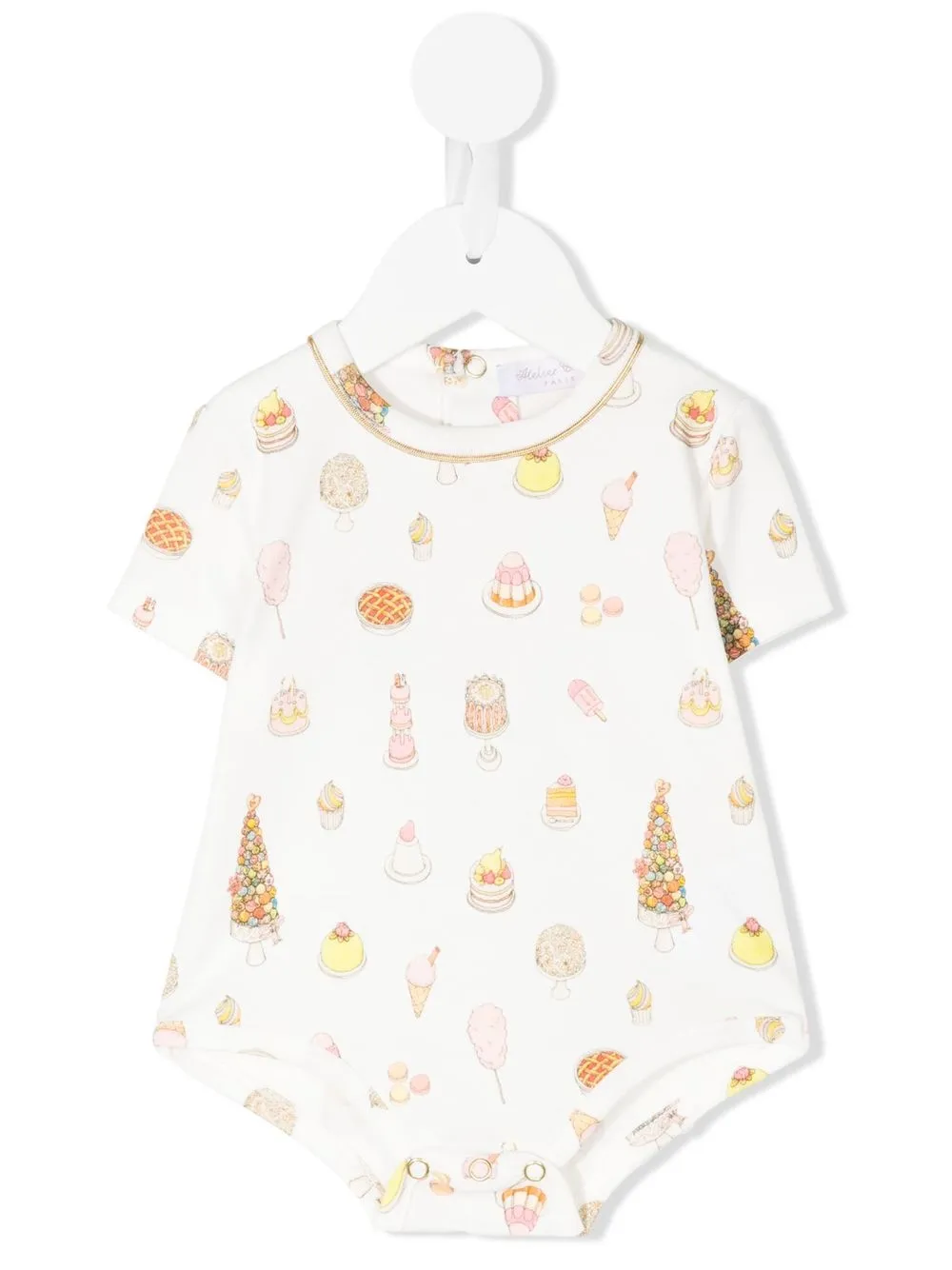 

Atelier Choux graphic-print cotton romper - White